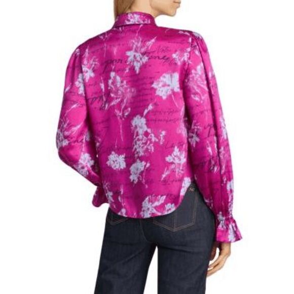 Cinq à Sept Warm Carnation Fiona Top IN PLUM Size M $325 - Picture 4 of 10